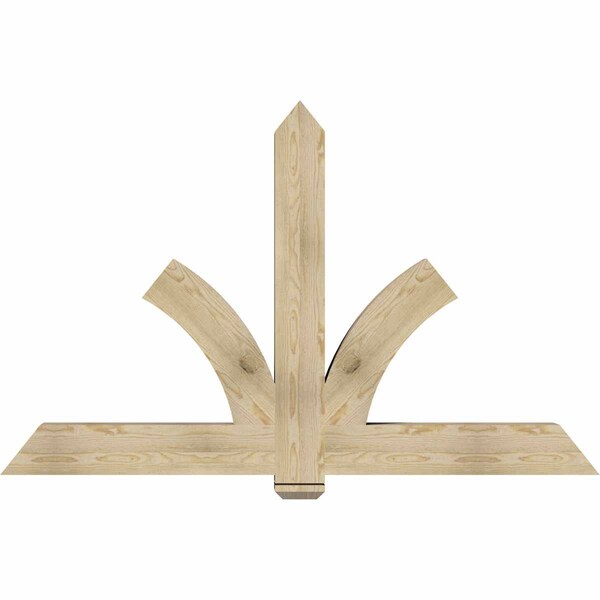 Ekena Millwork Redmond Rough Sawn Timber Gable Bracket, Douglas Fir, 72"W x 45"H x 6"D x 6"F, 15/12 Pitch GBW072X45X0606RED00RDF - main